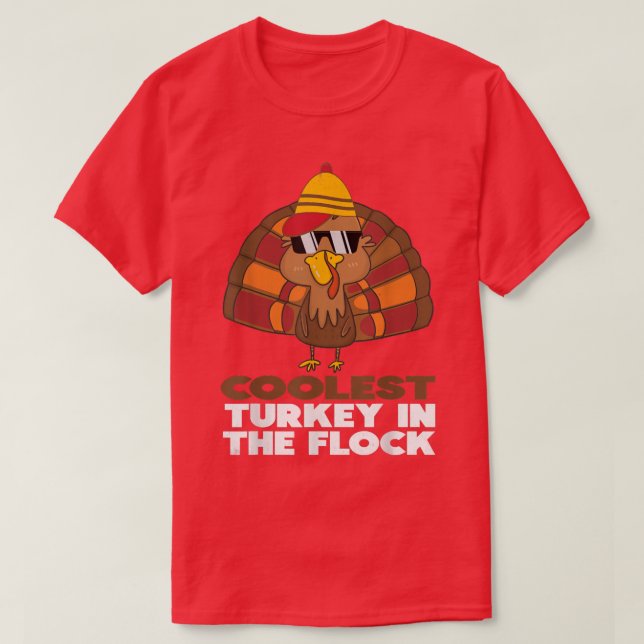 Coolest Turkey In The Flock Toddler Boys Thanksgiv T Shirt (Design framsida)