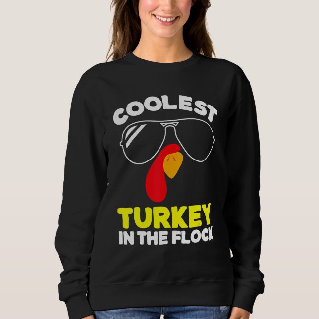 Coolest Turkey In The Flock Toddler Boys Thanksgiv T Shirt (Framsida)