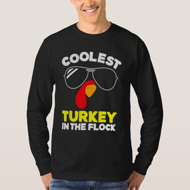 Coolest Turkey In The Flock Toddler Boys Thanksgiv T Shirt (Framsida)