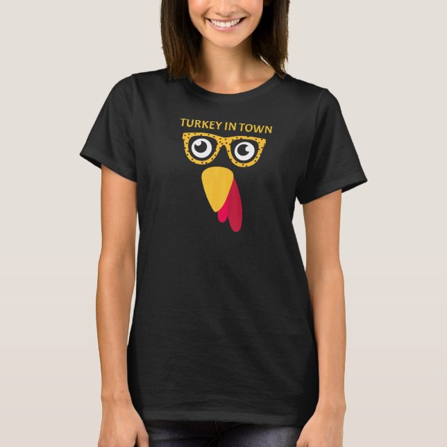 Coolest Turkey in Town Turkish Nose Glasses Disgui T Shirt (Framsida)