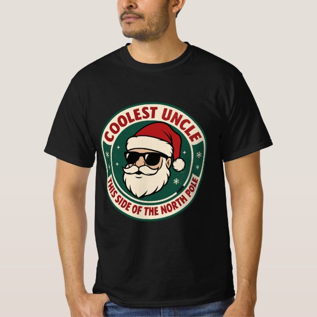 Coolest Uncle This Side of the North Pole | Retro  T Shirt (Framsida)