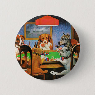 Coolidge Classic Vintage Hund Pokerspel Konst Knapp