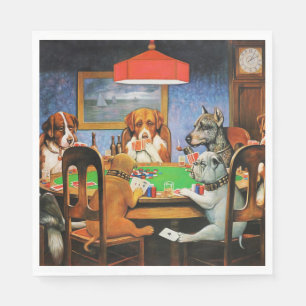 Coolidge Classic Vintage Hund Pokerspel Konst Pappersservett
