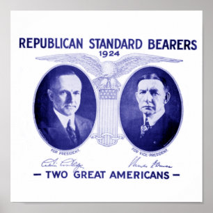 Coolidge-Dawes 1924 inramad affisch