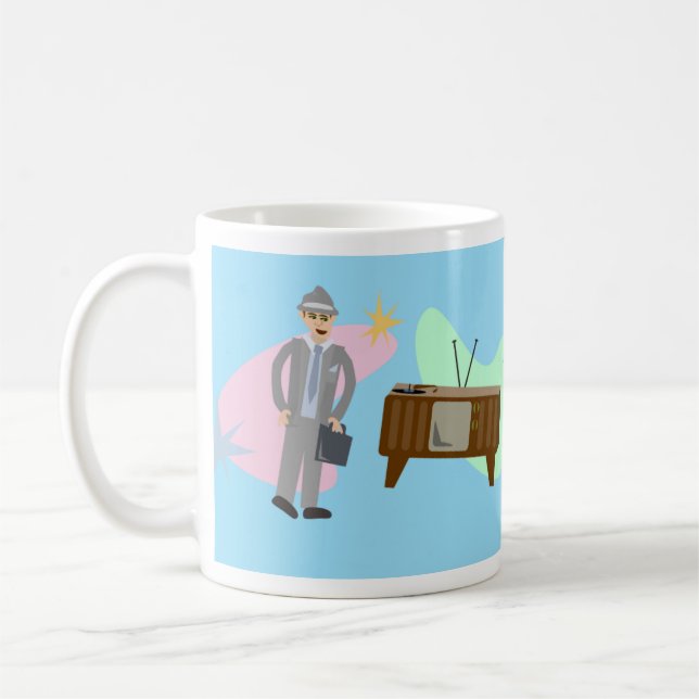 Coolsville Retro Swanky 60 tecken Mönster Kaffemugg (Vänster)