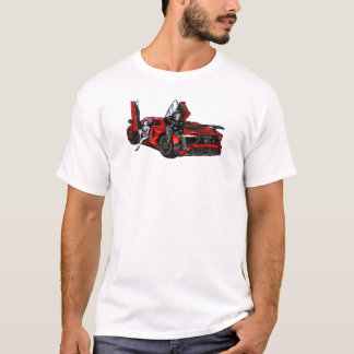Coolt anime-gängsterpar med röd superbil t shirt