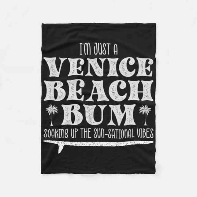 Coolt är jag bara en Venice Beach luffare, sommar  Fleecefilt (Framsidan)