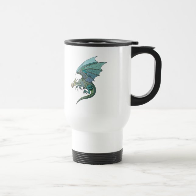 coolt drakdesign med grön ton resemugg (Höger)