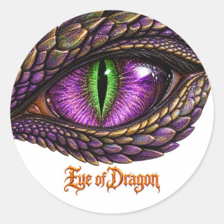 Coolt Drakögon Purple Fantasidraköga Runt Klistermärke
