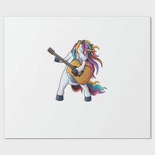Coolt Enhörning Spelar Gitarr _ Roligt Djur Gitarr Presentpapper