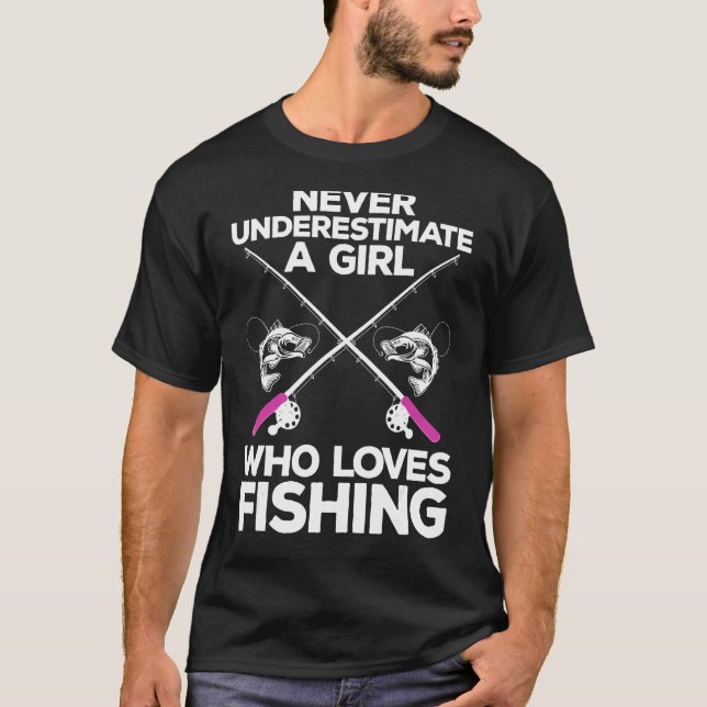 Coolt fiske för kvinnor Flickor Fiskare Fisk Lock  T Shirt (Framsida)