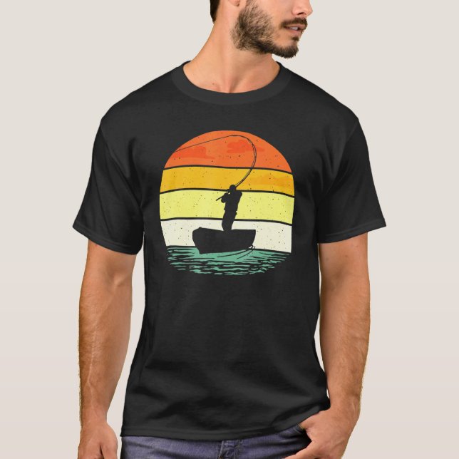 Coolt fiskebåt Fiskare Hav Fisk Retro T Shirt (Framsida)