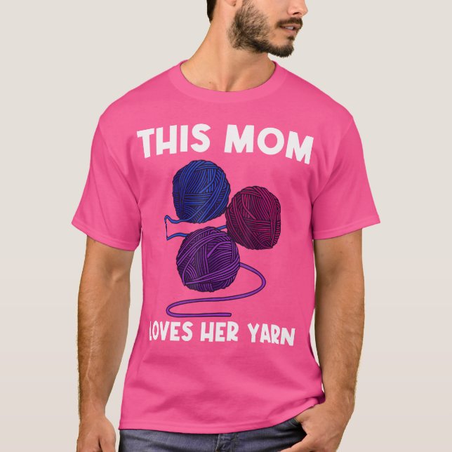Coolt garnpresent för mamma mammastrickare Virka S T Shirt (Framsida)