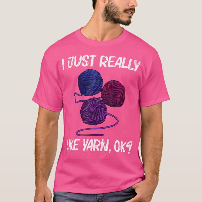 Coolt garnpresent för män kvinnor virkare sticka s t shirt (Framsida)