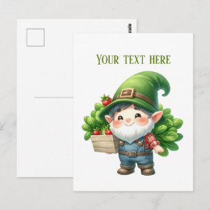 Coolt gnomtomatodling anpassningsbar vykort