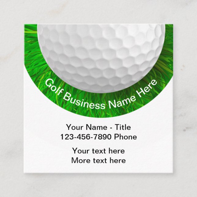 Coolt golftema fyrkantigt visitkort (Framsida)