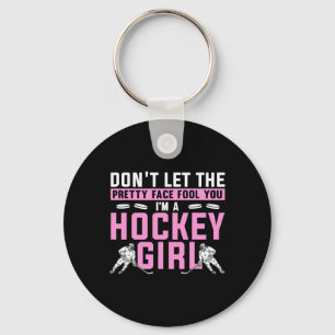 Coolt ishockey för kvinnor tjej ishockeyspelare sp nyckelring