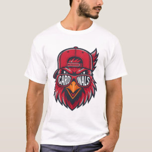 Coolt Kardinalfågel Maskotdesign - Röd Fågel iförd T Shirt