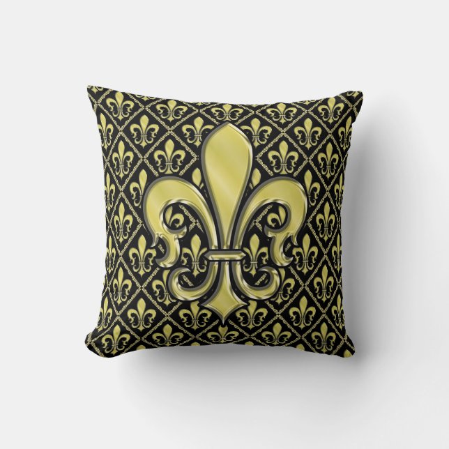 Coolt Mardi Gras Fleur de Lis-design Kudde (Framsida)