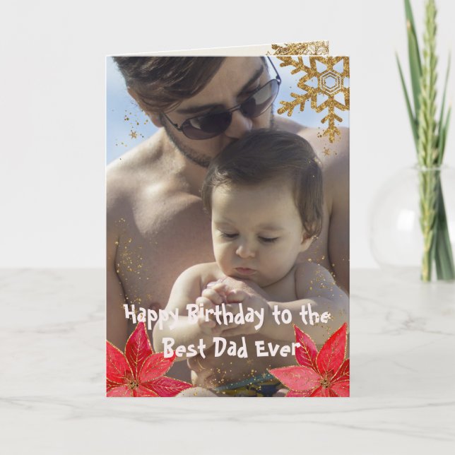 Coolt Pappas Dag Jul Glad Födelsedag Foto Kort (Framsida)