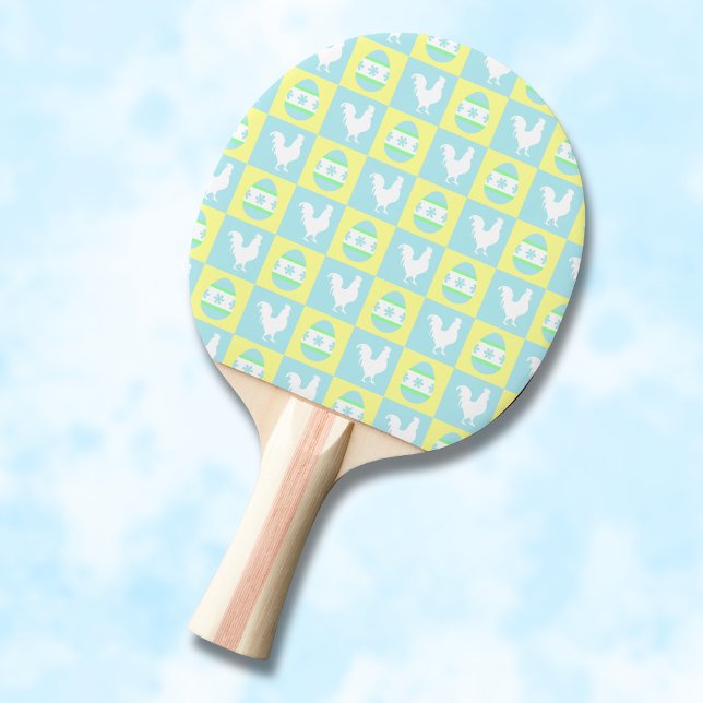 Coolt Påskschackbrädemönster Tupp Ägg Pingisracket (Skapare uppladdad)