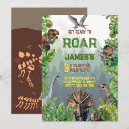 Coolt realistiskt dinosaurie-födelsedagsfirande inbjudningar