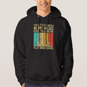Coolt Schack För Män Kvinnor Bit Schackspelare Trä Hoodie