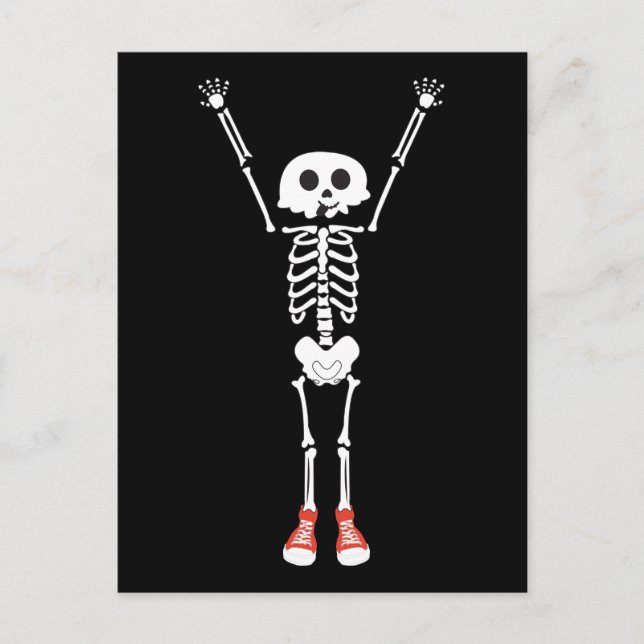 Coolt skelett Halloween-design Vykort (Framsida)