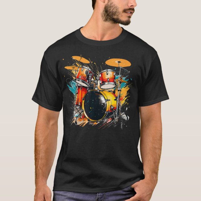 Coolt Slaginstrument För Beat Och Trumma Kärlek T Shirt (Framsida)