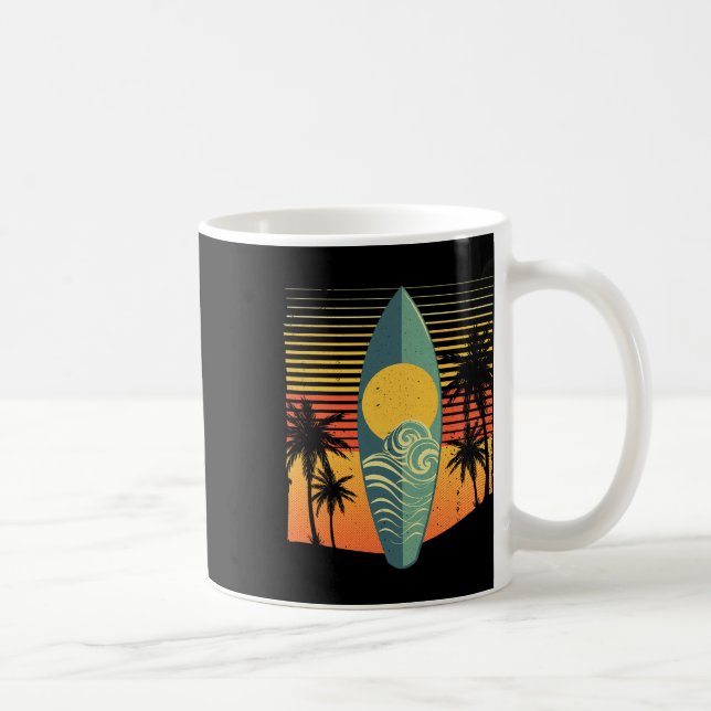 Coolt Surfbräde För Män Kvinnor Surfare Retro Surf Kaffemugg (Höger)