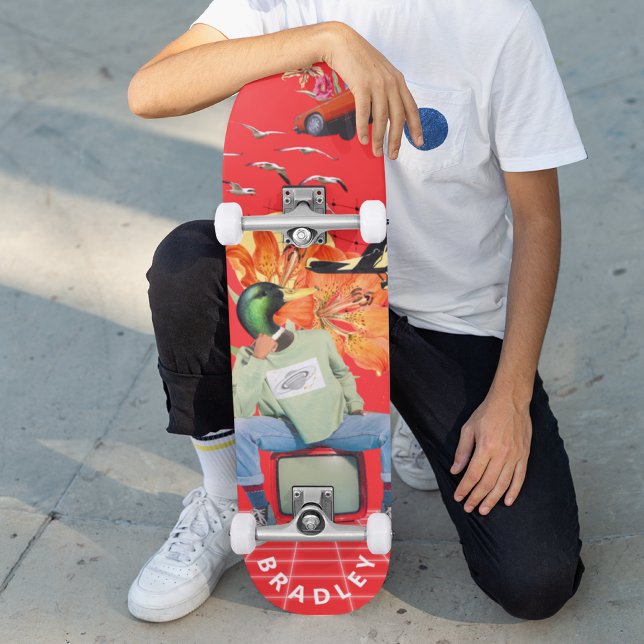 Coolt Surrealistiskt Roligt Unikt Anpassat Namn Mini Skateboard Bräda 18,5 Cm (Skapare uppladdad)