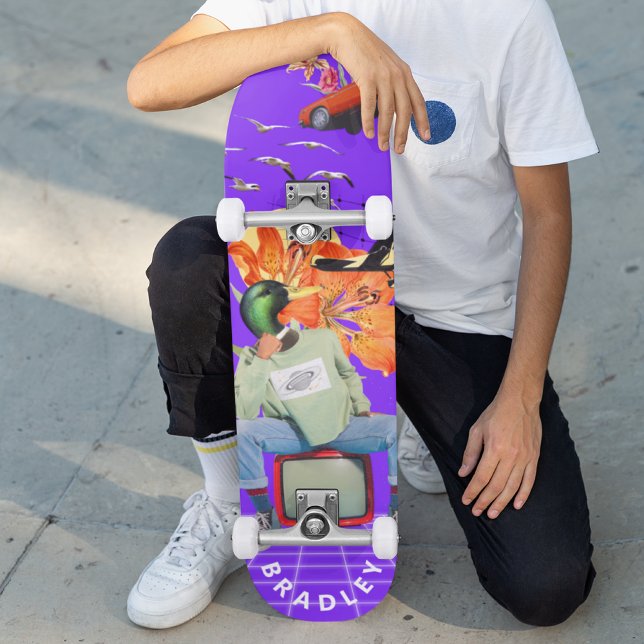 Coolt Surrealistiskt Roligt Unikt Anpassat Namn Mini Skateboard Bräda 18,5 Cm (Skapare uppladdad)