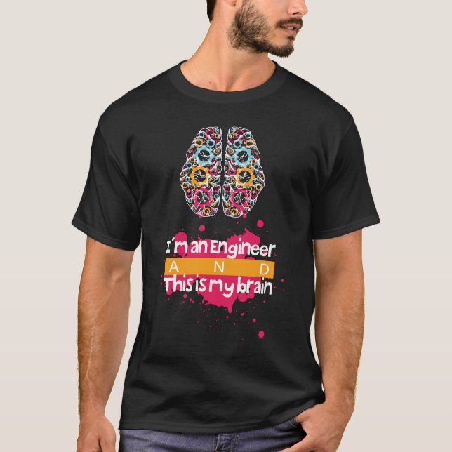 Coolt T-shirt-design för ingenjörshjärnor T Shirt (Framsida)
