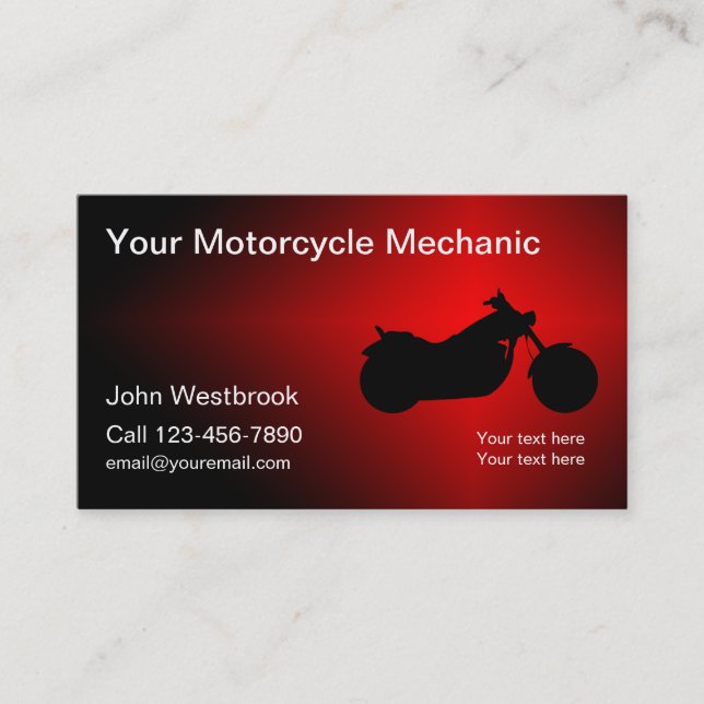 Coolt tema för motorcykelmekaniker visitkort (Framsida)