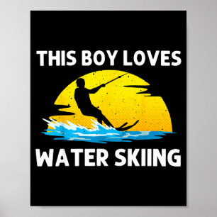 Coolt vattenskidor för pojkar flickor skidåkning s poster