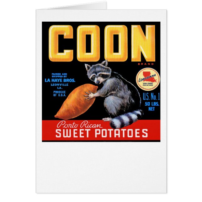 Coon Brand Sweet Potatis Hälsningskort (Framsidan)