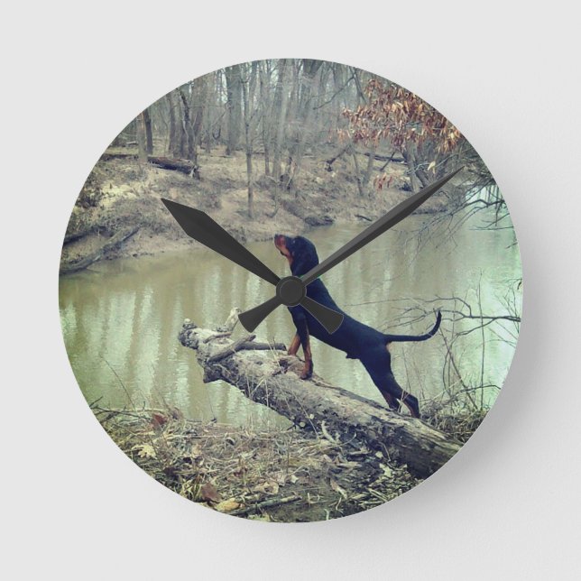 Coon Hound Clock Rund Klocka (Framsida)