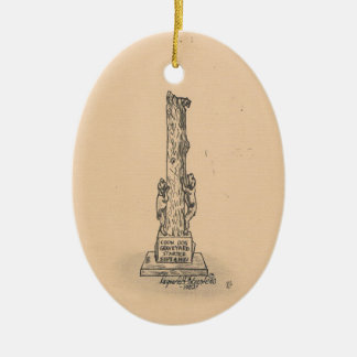 Coon Hund Monument Ceramic Ornament