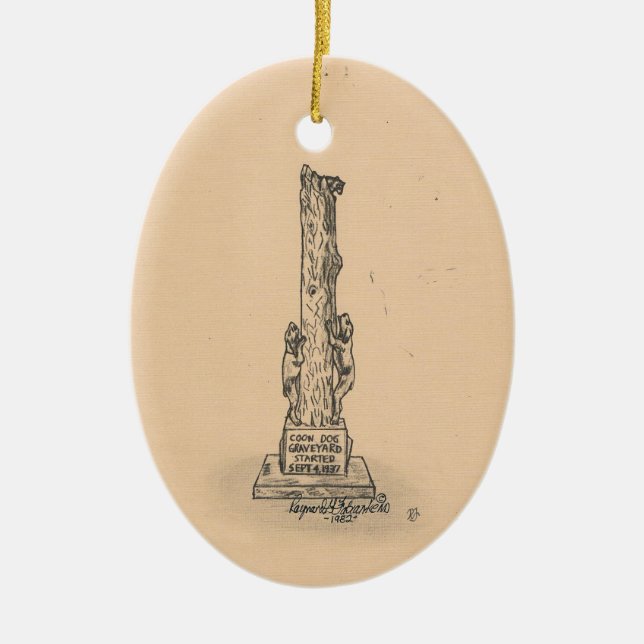 Coon Hund Monument Ceramic Ornament (Framsidan)