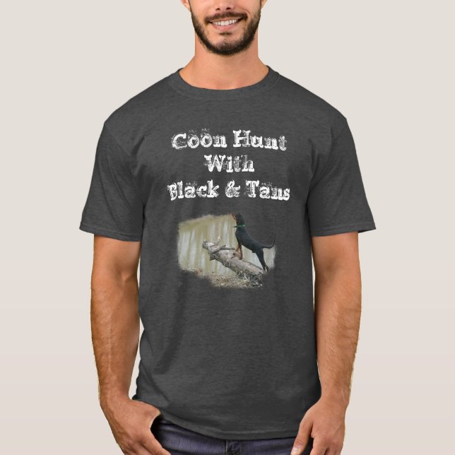 Coon Hunt med Black & Tans T-Shirt (Framsida)