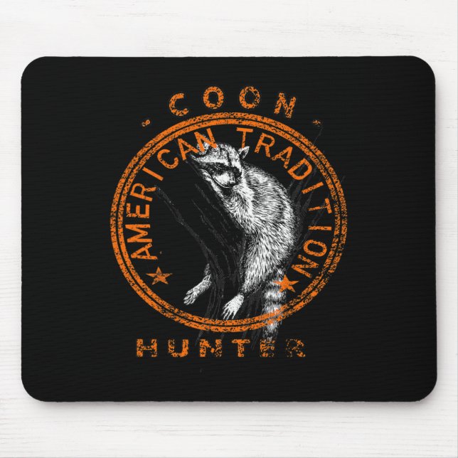 Coon Hunter American Patriotic Raccoon Hunting Tra Musmatta (Framsidan)