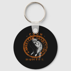 Coon Hunter American Patriotic Raccoon Hunting Tra Nyckelring