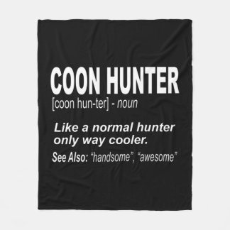 Coon Hunter för människor som hunt Raccoons Fleecefilt
