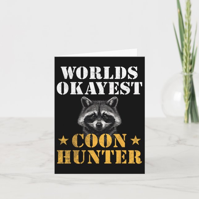 Coon Hunting Funny Quote Raccoon Kort (Framsida)