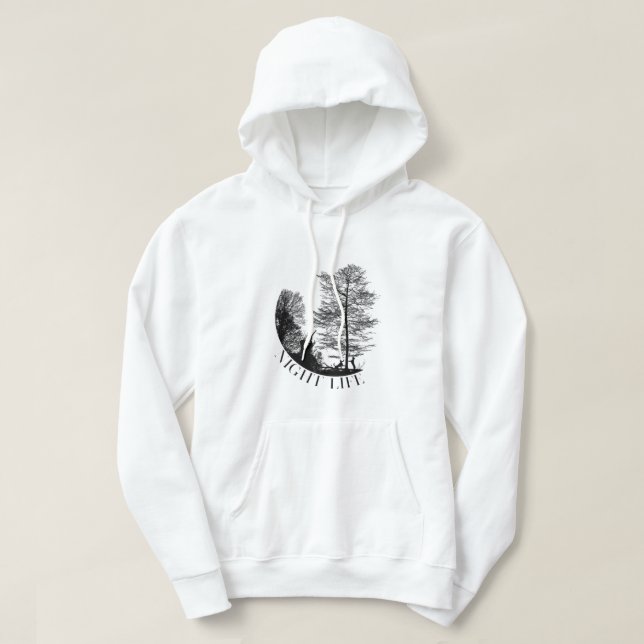 Coon Hunting Night Life - Raccoon Hunter Hound Hun Hoodie (Design framsida)