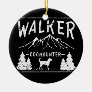 Coon Hunting Racoon Hunter Coonhound Hund Julgransprydnad Keramik