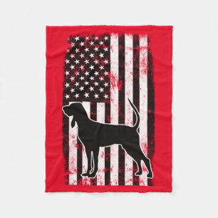 Coonhound & American Flagga Fleecefilt