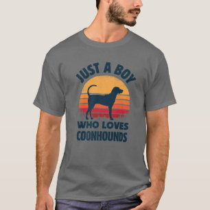 Coonhound är en pojke som Kärlek Hundar Manar Retr T Shirt