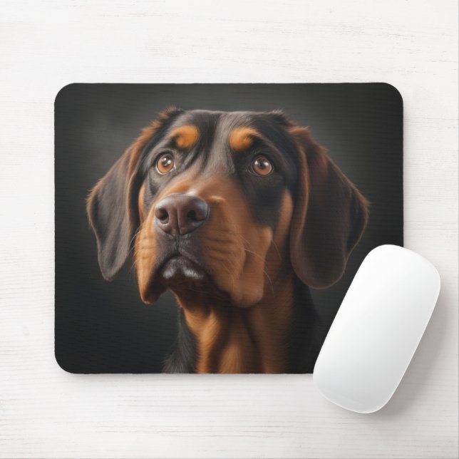 Coonhound hund musmatta (Med mus)