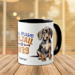 Coonhound Puppy Hund du gör mitt Svan Wag Mugg